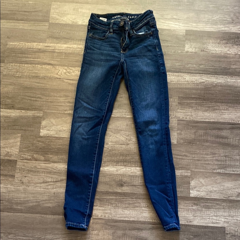 American Eagle Outfitters Blue Jeggings with Skinny Fit